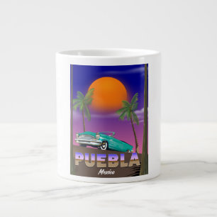 Puebla Mexico, holiday poster Large Coffee Mug