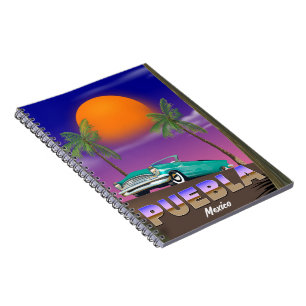 Puebla Mexico, holiday poster Notebook