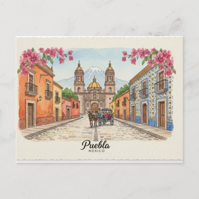 Puebla Mexico,  Postcard (Front)