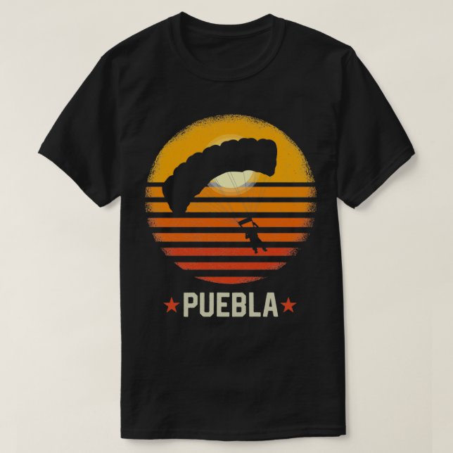 Puebla Paragliding Hanggliding Shirt Glider Retro  (Design Front)