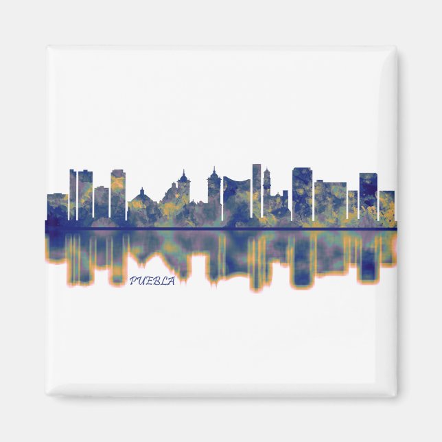 Puebla Skyline Magnet (Front)