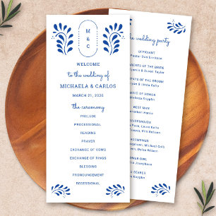 Puebla Style Blue Mexican Wedding Program