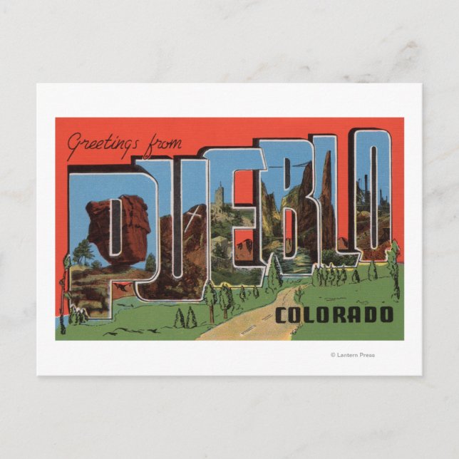Pueblo, Colorado  - Large Letter Scenes Postcard (Front)