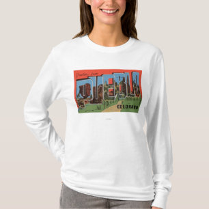 Pueblo, Colorado - Large Letter Scenes T-Shirt