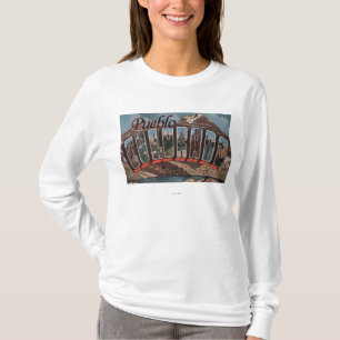 Pueblo, Colorado - Large Letter Scenes T-Shirt