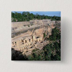 Pueblo Indian cliff dwellings 15 Cm Square Badge