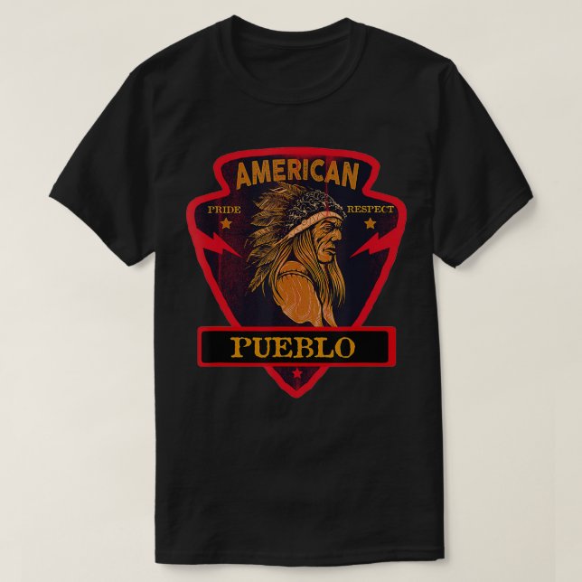 Pueblo Native American Indian Pride Respect Arrow  T-Shirt (Design Front)