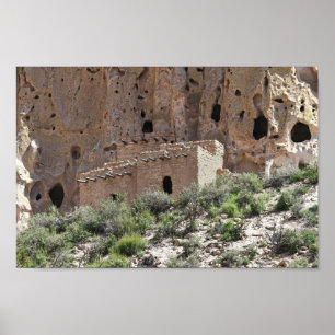 Pueblo Ruins in Bandelier National Monument, N.M. Poster