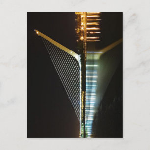 Puente del Alamillo Seville at night. The bridge w Postcard