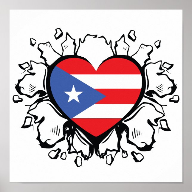 Puero Rico Flag Boricua Cute Simple Poster (Front)