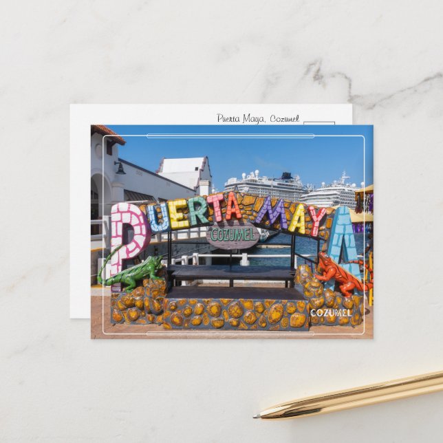 Puerta Maya Cozumel Postcard (Front/Back In Situ)