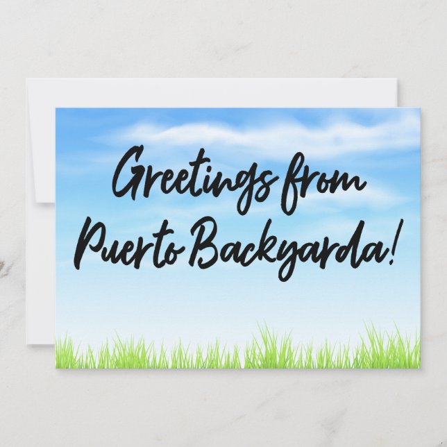 Puerto Backyarda Cheap Vacation Card (Front)
