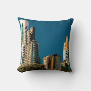 Puerto madero cityscape, buenos aires, argentina cushion