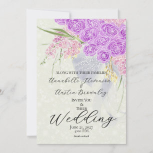 Puerto Madero Coquette Sheer blue bow on Sage Invitation