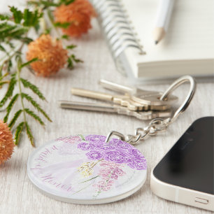 Puerto Madero lilac bow and Bouquet Maid-of-Honour Key Ring