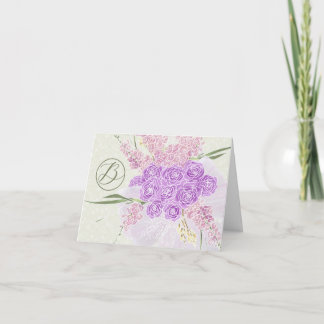 Puerto Madero Lilac sheer bow Sage green Thank You Card