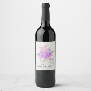 Puerto Madero Sheer Blue Bow Bouquet Wine Label