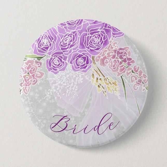 Puerto Madero sheer bow and flower Brides Button (Front)
