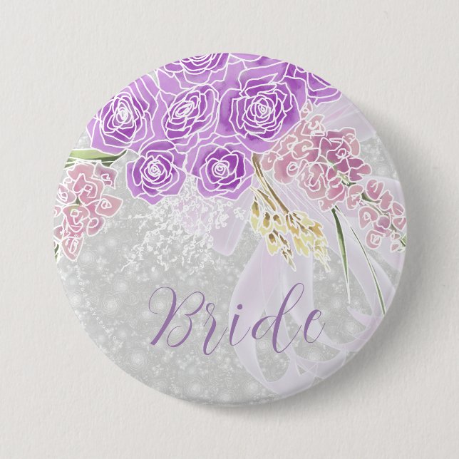 Puerto Madero sheer bow and flower Brides Button (Front)