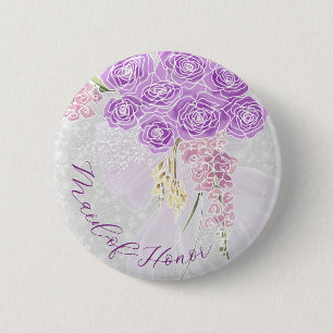 Puerto Madero sheer bow Bouquet Maid-of-Honor 6 Cm Round Badge