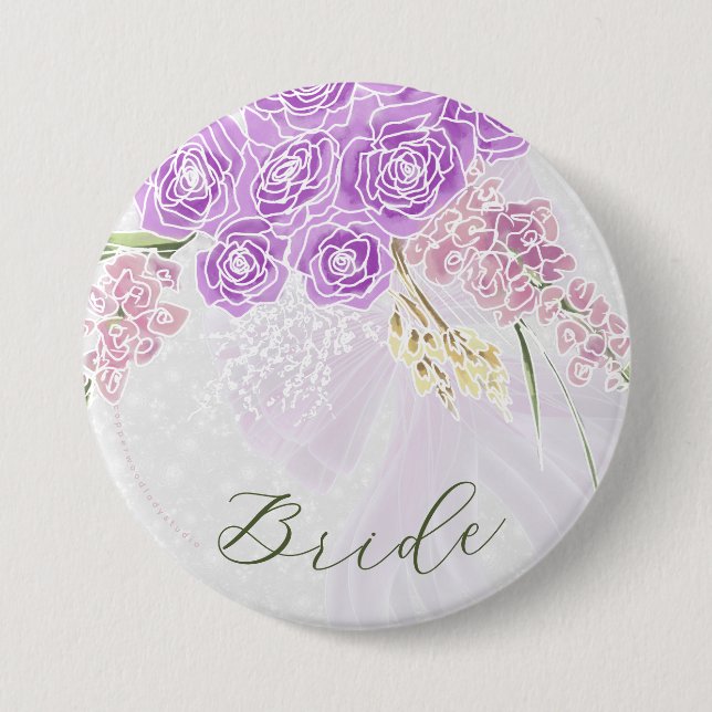 Puerto Madero sheer bow on grey Brides Button (Front)