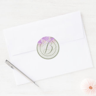 Puerto Madero Sheer lilac bow Bouquet Sage green Classic Round Sticker