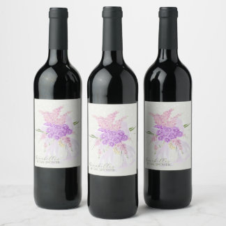 Puerto Madero Sheer Lilac bow on Sage green Wine Label