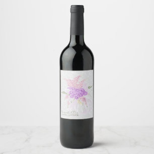Puerto Madero Sheer Lilac bow on Soft grey Wine Label