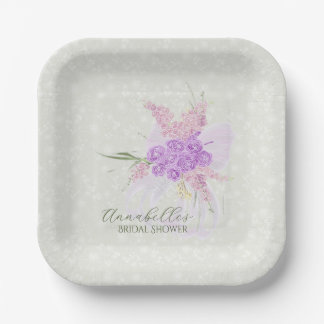 Puerto Madero Sheer Lilac Bow Paper Plate