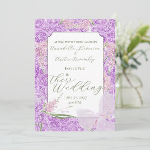 Puerto Madero Vintage Sheer Blush bow on Sage Invitation