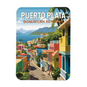 Puerto Plata Dominican Republic Travel Art Vintage Magnet