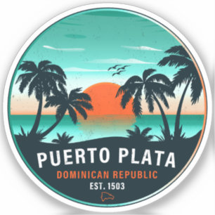 Puerto Plata Dominican Retro Sunset Souvenir 60s