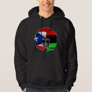 Puerto Rican Afro Latina Boricua Puerto Rico Flag Hoodie