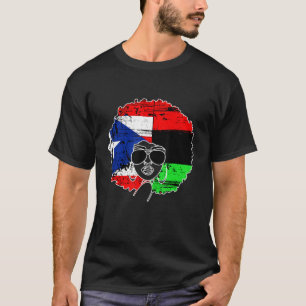 Puerto Rican Afro Latina Boricua Puerto Rico Flag T-Shirt