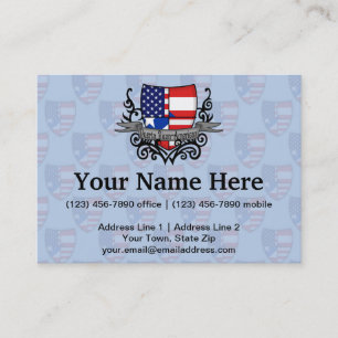 Puerto Rican-American Shield Flag Business Card