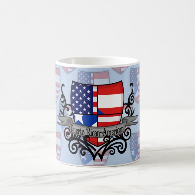 Puerto Rican-American Shield Flag Coffee Mug (Center)