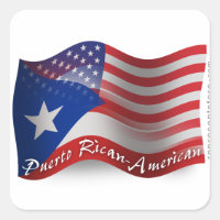Puerto Rican-American Waving Flag