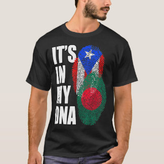Puerto Rican And Bangladeshi Mi DNA Flag Heritage  T-Shirt