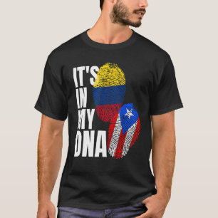 Puerto Rican And Colombian DNA Flag Heritage Gift T-Shirt