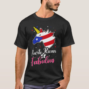 Puerto Rican And Fabulous Unicorn Puerto Rico Flag T-Shirt