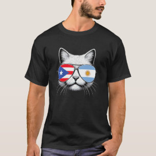 Puerto Rican Argentinian Flag Cat Puerto Rico Arge T-Shirt