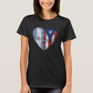 Puerto Rican Argentinian Flags Heart  Argentina Pu T-Shirt