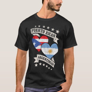 Puerto Rican Argentinian Heart Flags T-Shirt