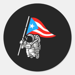 Puerto Rican Astronaut Boricua Flag Classic Round Sticker