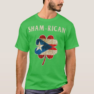 Puerto Rican Boricua Irish Shamrock Flag St Day T-Shirt