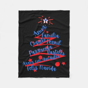 Puerto Rican Christmas Feliz Navidad  Fleece Blanket