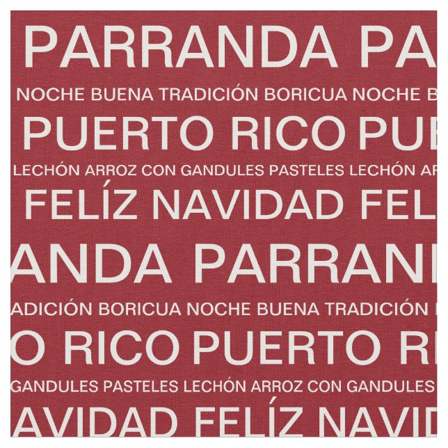 Puerto Rican Christmas Red Fabric (Close Up)