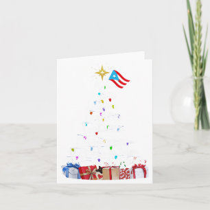 Puerto Rican Christmas Tree Lights Food Traditions Card