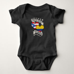 Puerto Rican Colombian Heart Flags Puerto Rico Col Baby Bodysuit