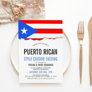 Puerto Rican Cuisine   Party Flag Invite